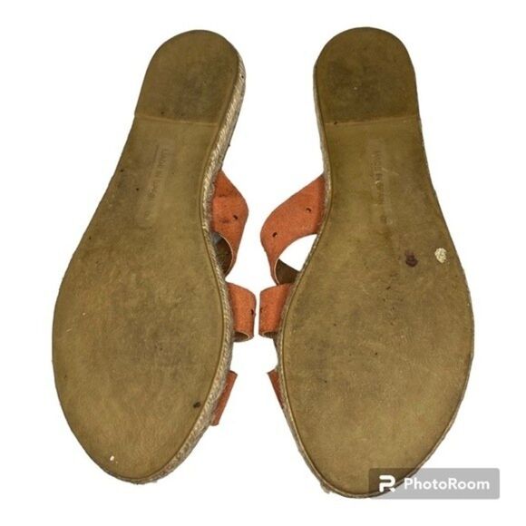 Picon Orange Leather Studded Slide Espadrille Sandals Made In Spain 8 - Picture 7 of 9